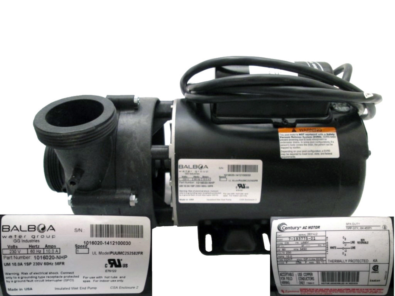 Pump, 10a 1sp 230v 56fr