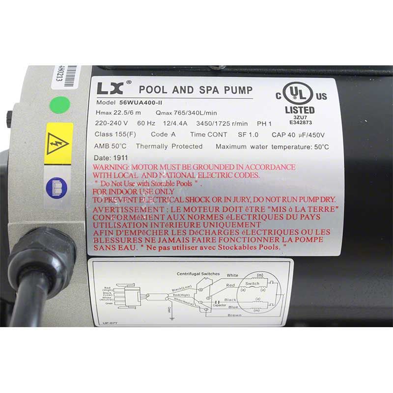 Pump, 12 / 4.4 amp, 2 Speed LX 230v